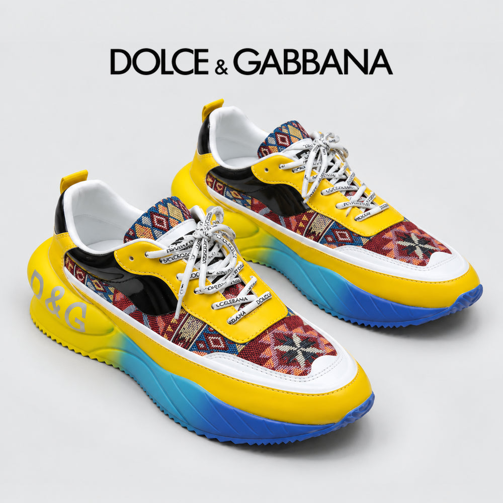 Dolce & Gabbana DG Couple's Multi-Material Casual Sneakers 3 Colors