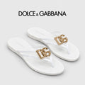 Dolce & Gabbana DG Men's Gold-Buckle TPU Flip Flops