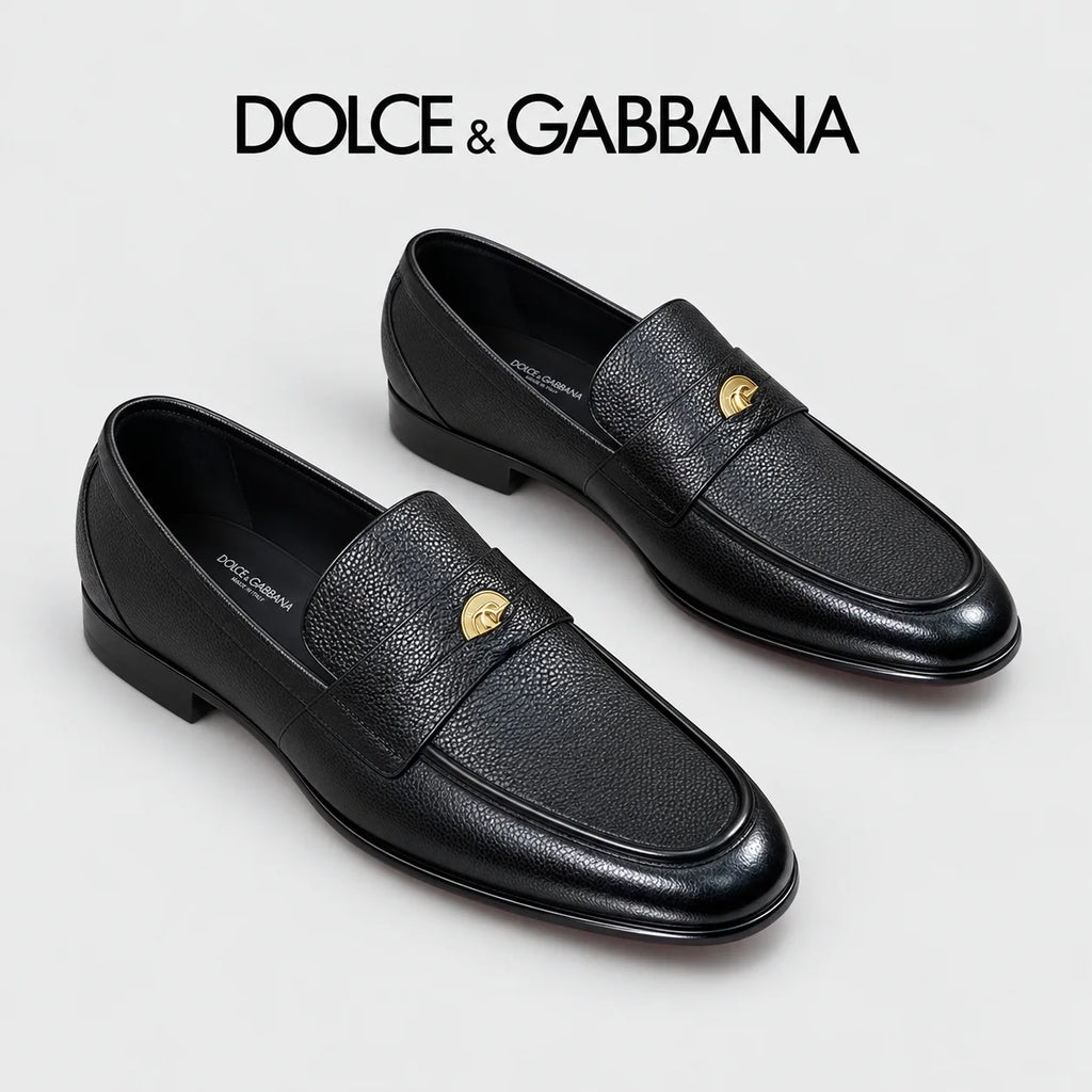 Dolce & Gabbana DG Men's Moccasin Loafers with Metal Horsebit