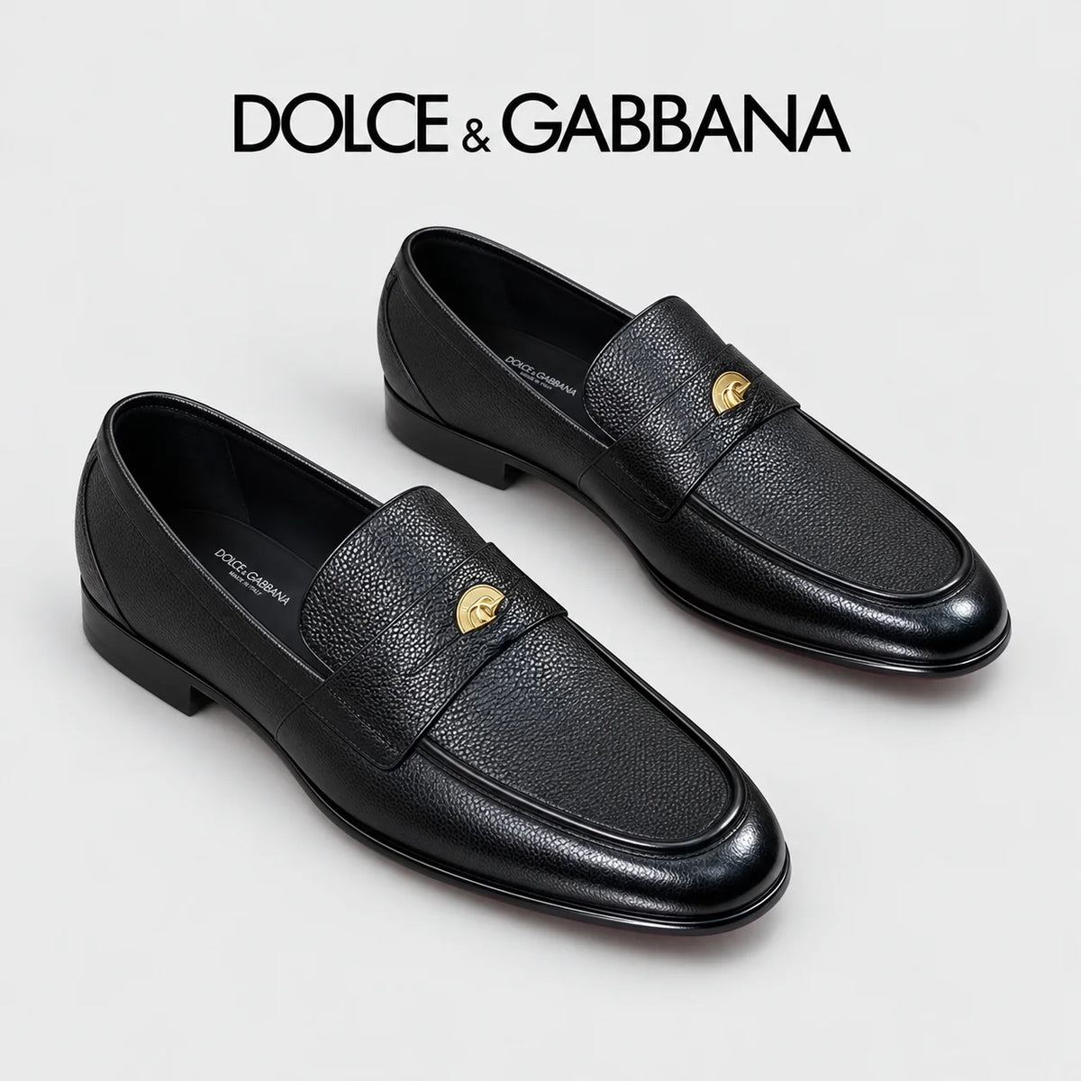 Dolce & Gabbana DG Men's Moccasin Loafers with Metal Horsebit