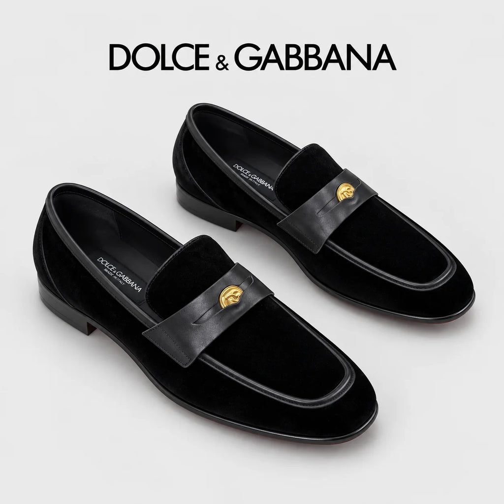 Dolce & Gabbana DG Men's Moccasin Loafers with Metal Horsebit