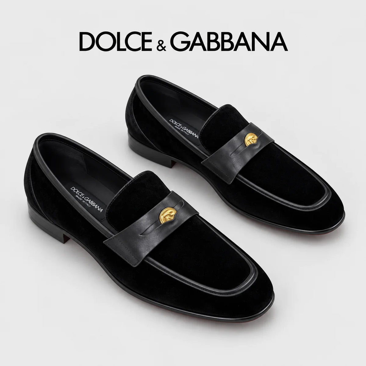 Dolce & Gabbana DG Men's Moccasin Loafers with Metal Horsebit