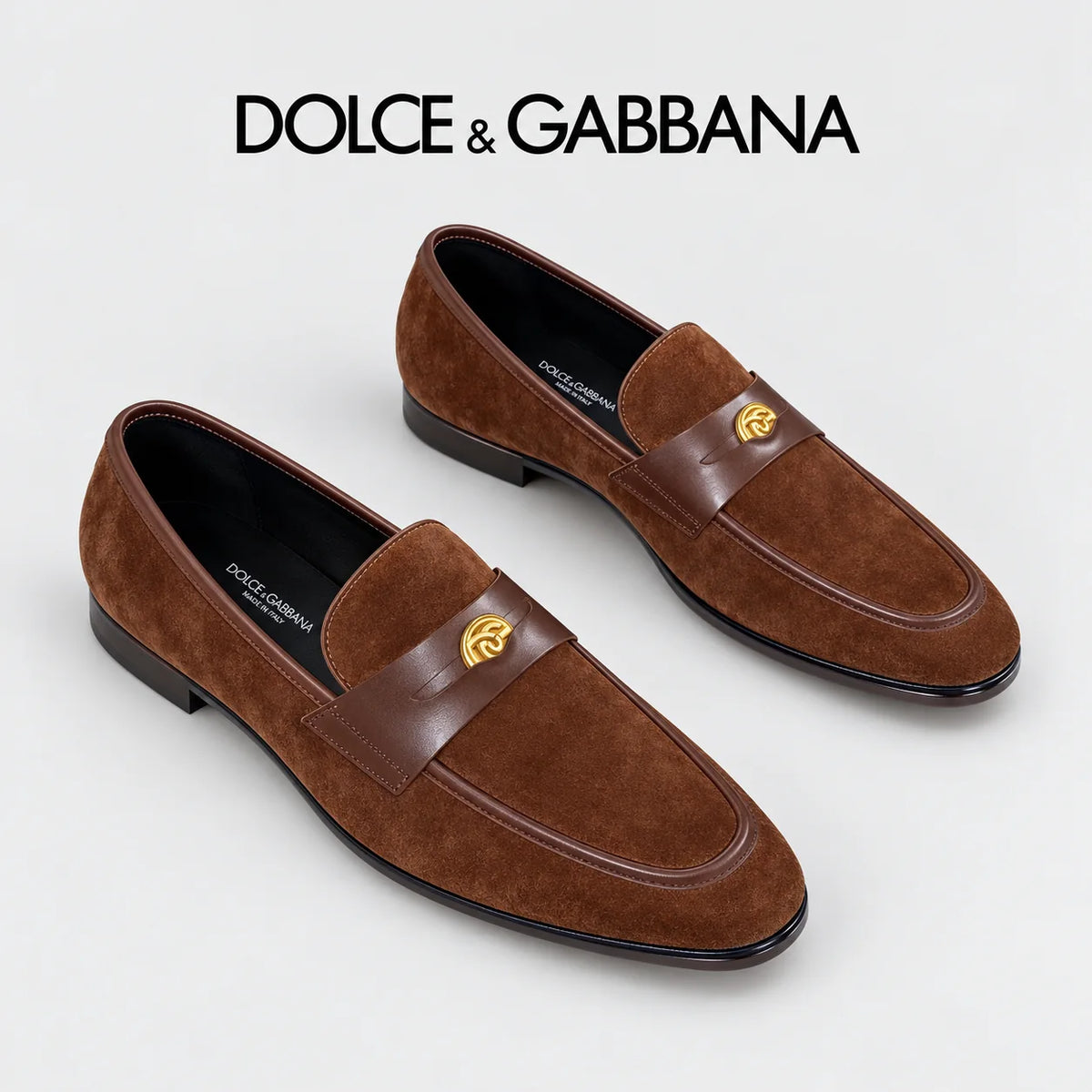 Dolce & Gabbana DG Men's Moccasin Loafers with Metal Horsebit