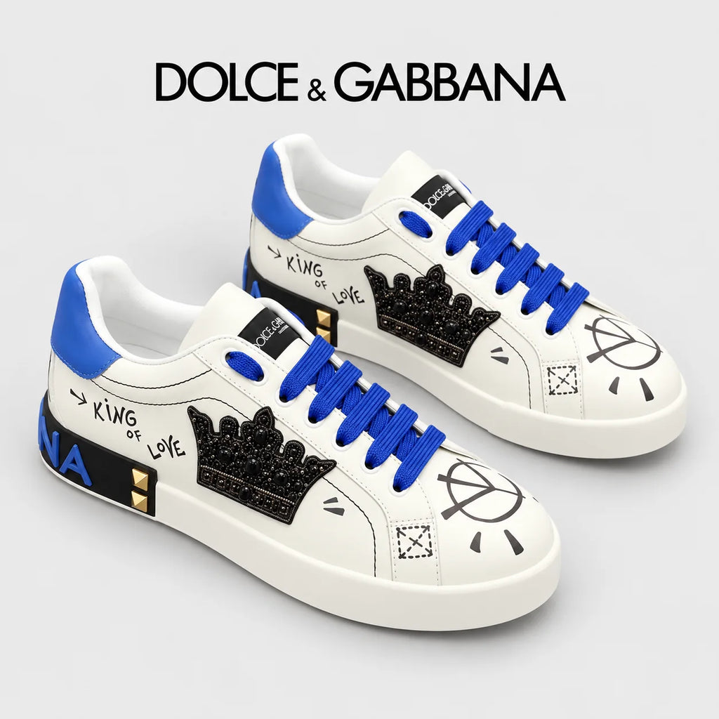 Dolce & Gabbana DG Heavy-Craft Calfskin Sneakers with 5D Accents