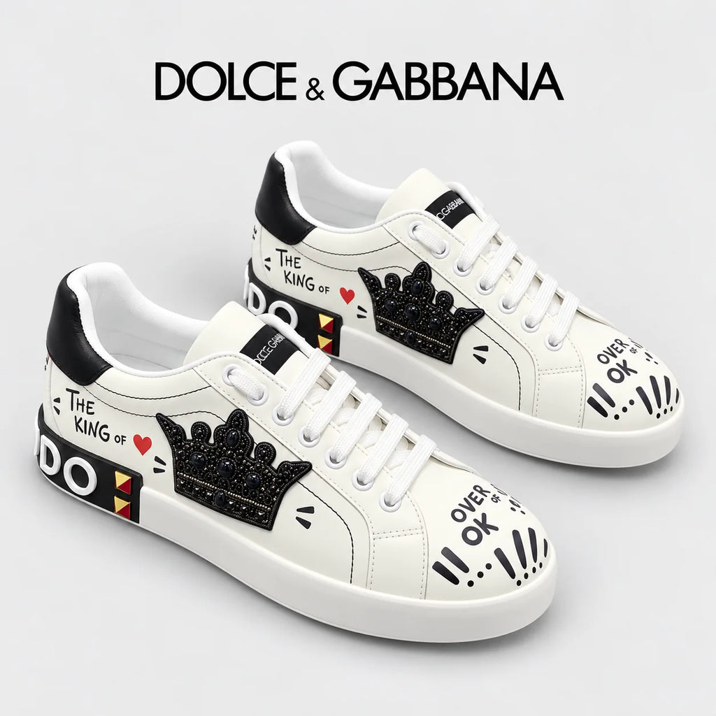 Dolce & Gabbana DG Heavy-Craft Calfskin Sneakers with 5D Accents