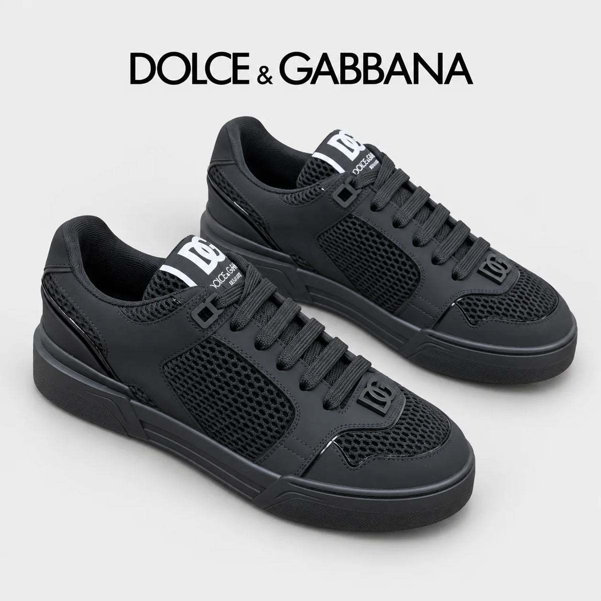 Dolce & Gabbana DG Heavy-Craft Calfskin Sneakers with 5D Accents