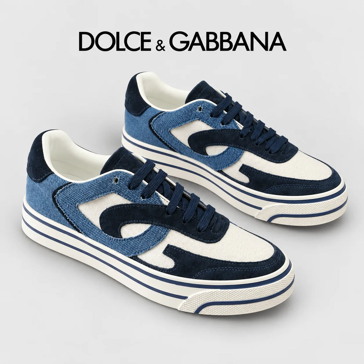 Dolce & Gabbana DG Heavy-Craft Calfskin Sneakers with 5D Accents