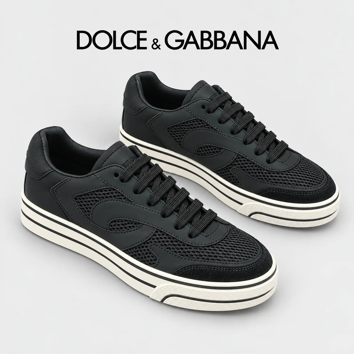Dolce & Gabbana DG Heavy-Craft Calfskin Sneakers with 5D Accents