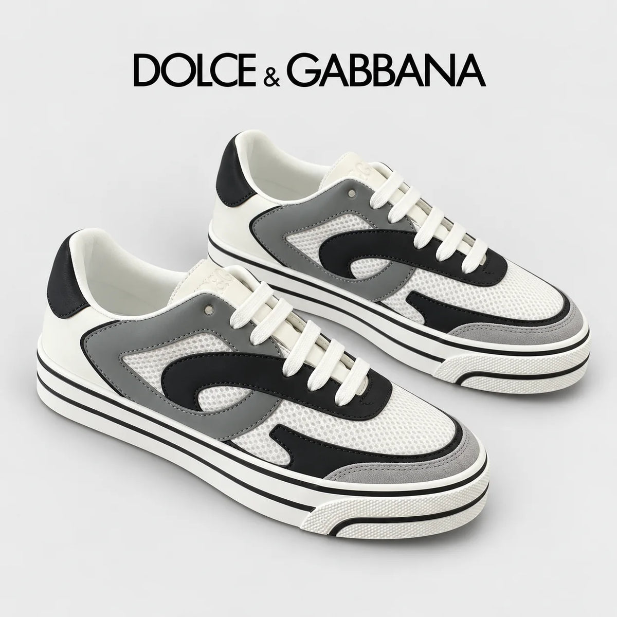 Dolce & Gabbana DG Heavy-Craft Calfskin Sneakers with 5D Accents