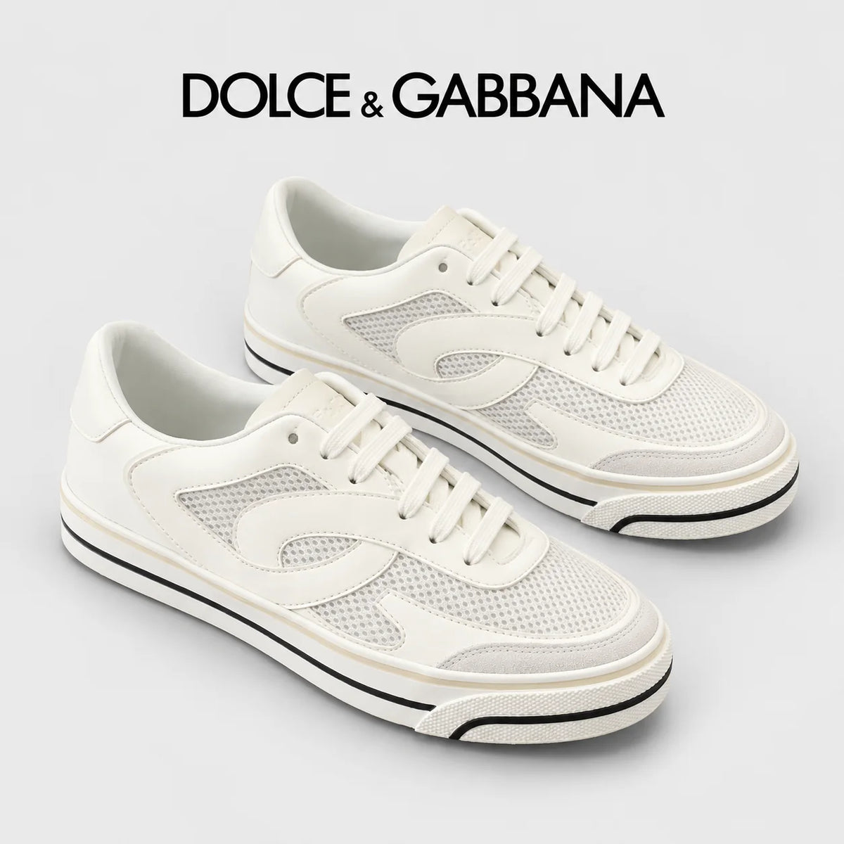 Dolce & Gabbana DG Heavy-Craft Calfskin Sneakers with 5D Accents