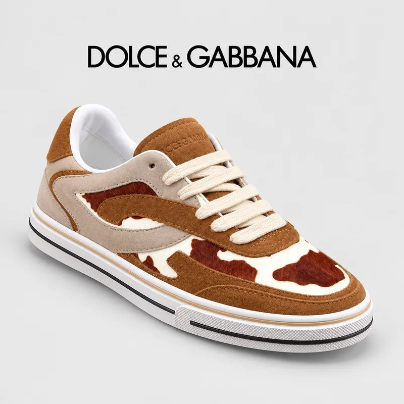 Dolce & Gabbana DG Men's Low-Top Logo Sneakers in Calfskin