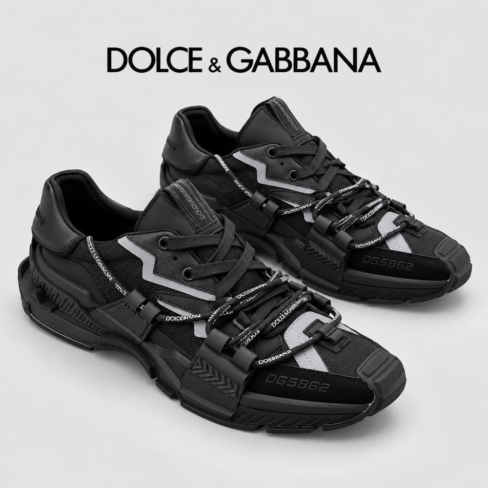Dolce & Gabbana DG Heavy-Craft Calfskin Sneakers with 5D Accents