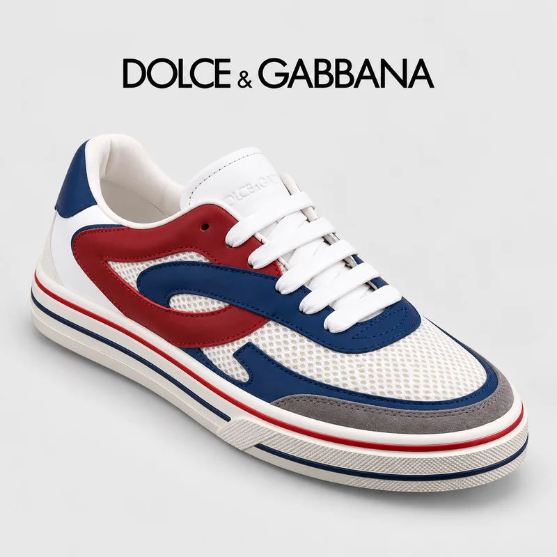 Dolce & Gabbana DG Men's Low-Top Logo Sneakers in Calfskin