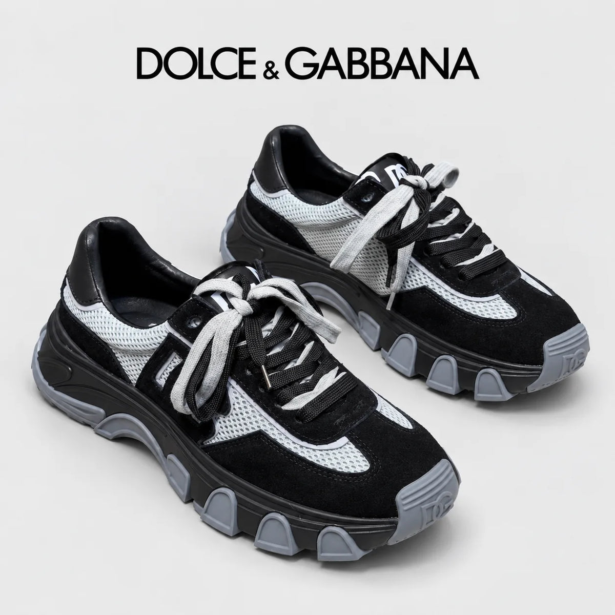 Dolce & Gabbana DG Men's Multi-Material Casual Sneakers Multi-Color