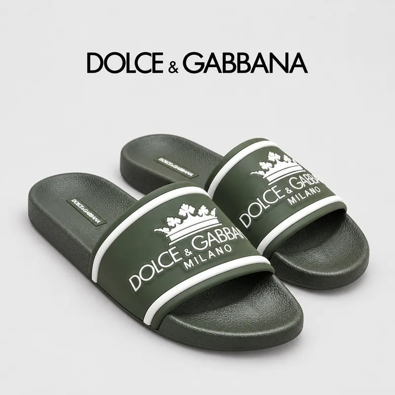 Dolce & Gabbana DG Men's Embossed-Logo PVC Slides