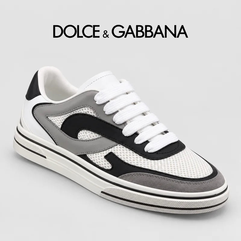 Dolce & Gabbana DG Men's Low-Top Logo Sneakers in Calfskin