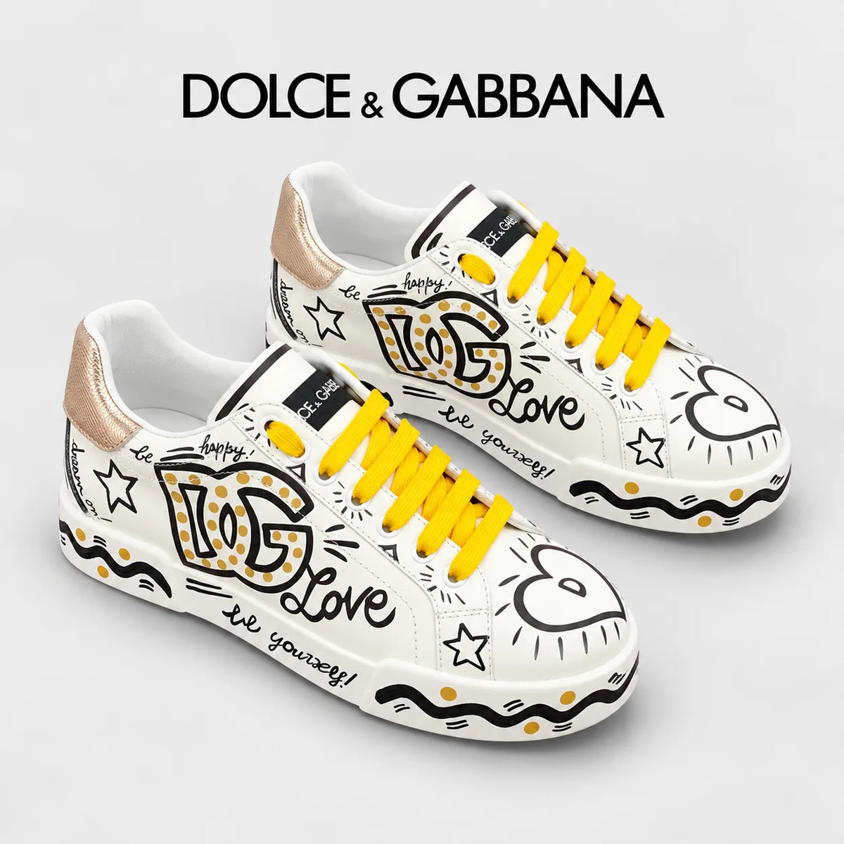 Dolce & Gabbana DG Heavy-Craft Calfskin Sneakers with 5D Accents