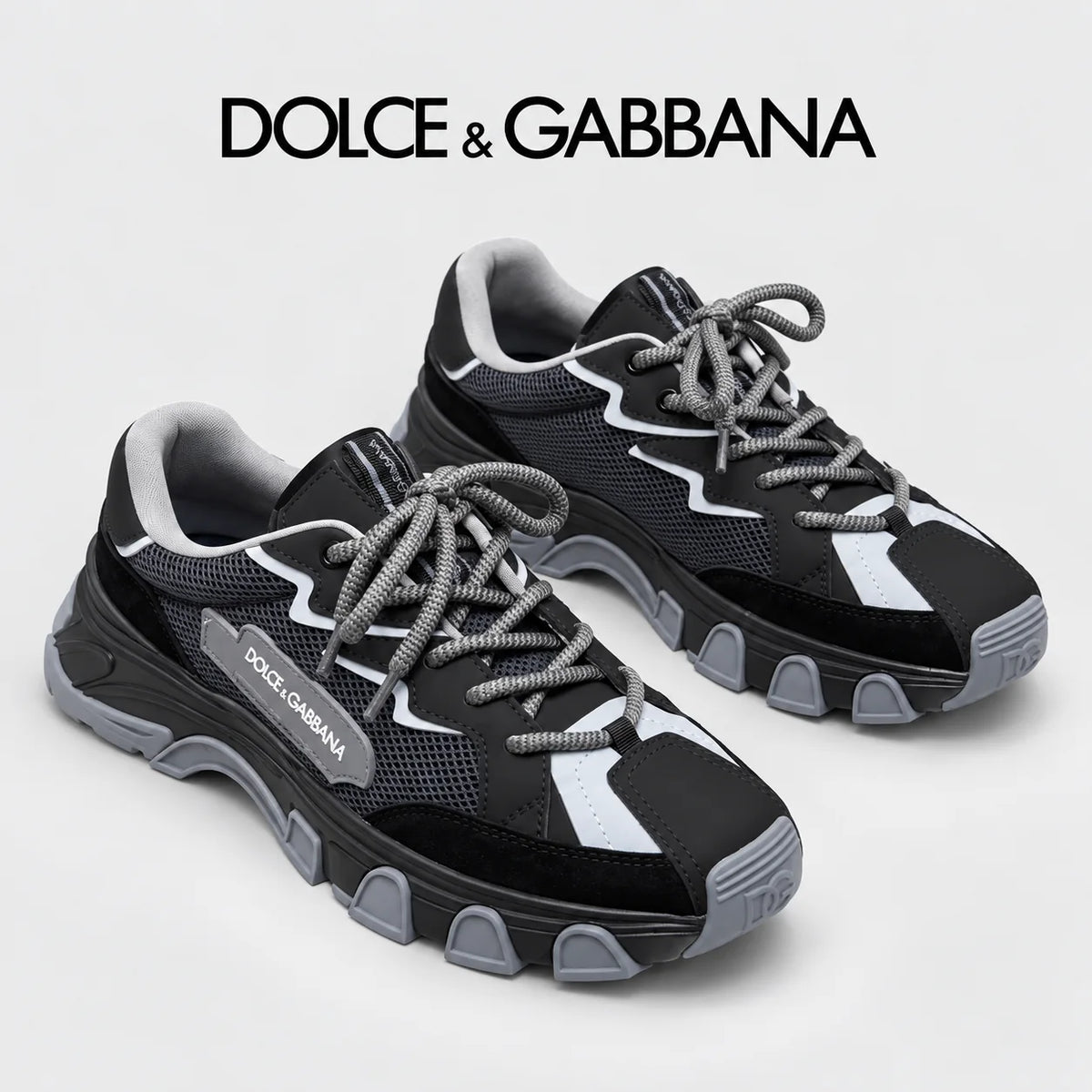 Dolce & Gabbana DG Couple's Multi-Material Casual Sneakers 6 Colors