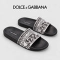 Dolce & Gabbana DG Men's Calfskin Puff Slides with Embossed Logo
