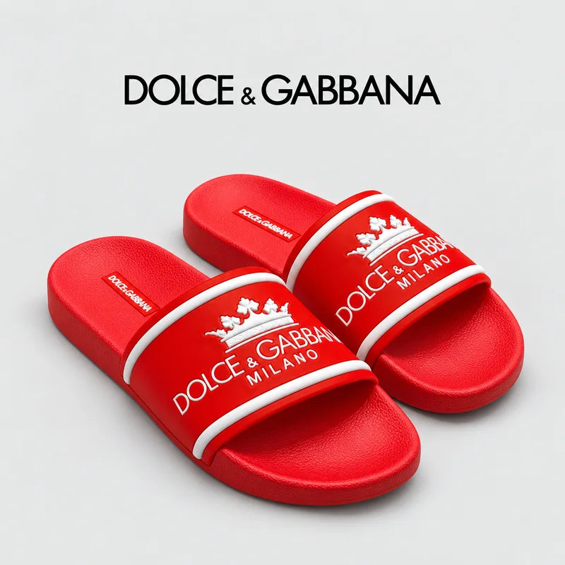 Dolce & Gabbana DG Men's Embossed-Logo PVC Slides
