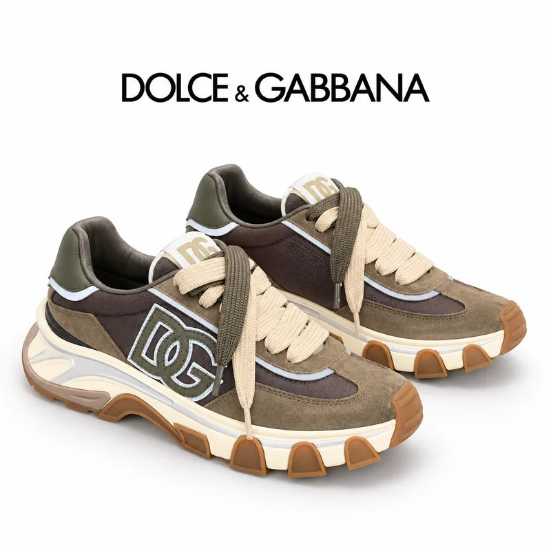 Dolce & Gabbana DG Heavy-Craft Calfskin Sneakers with 5D Accents