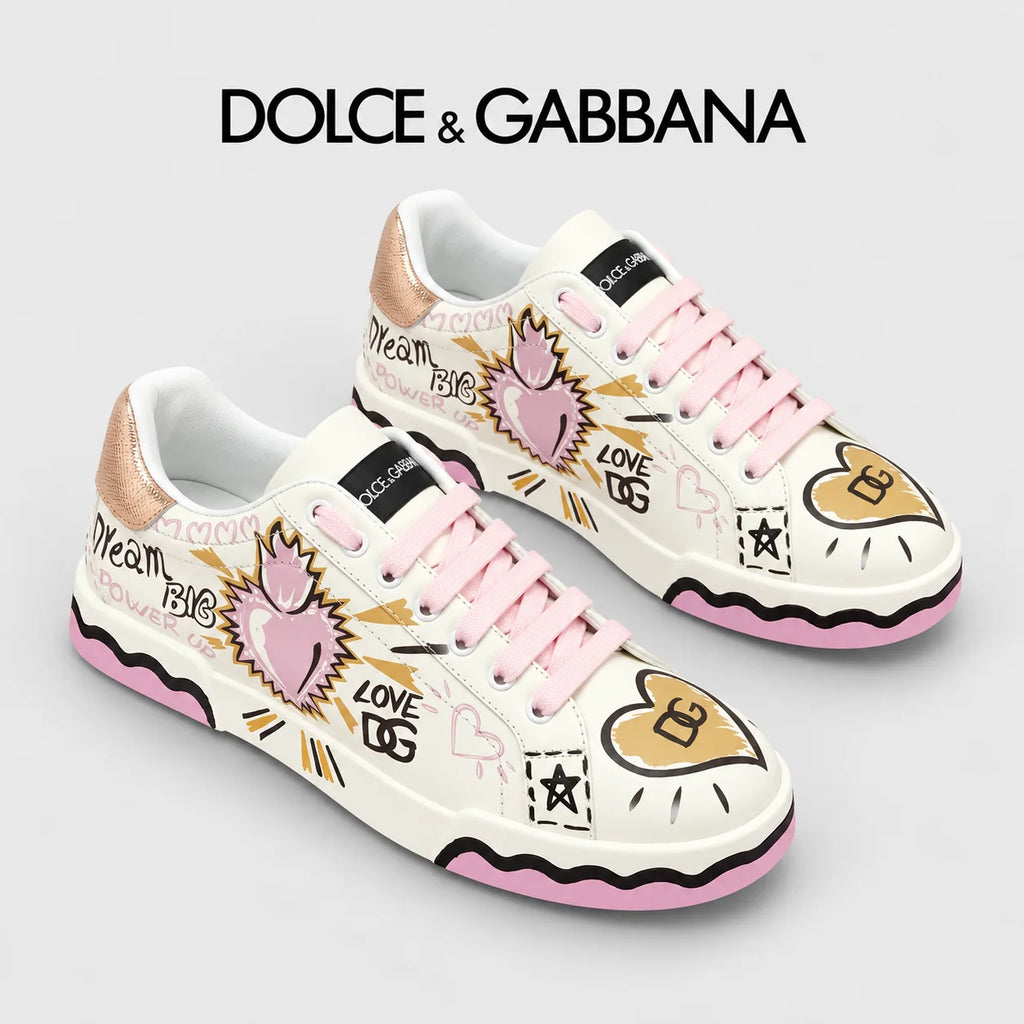Dolce & Gabbana DG Heavy-Craft Calfskin Sneakers with 5D Accents