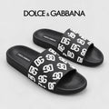 Dolce & Gabbana DG Men's Calfskin Puff Slides with Embossed Logo