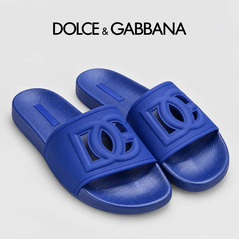 Dolce & Gabbana DG Men's Embossed-Logo PVC Slides