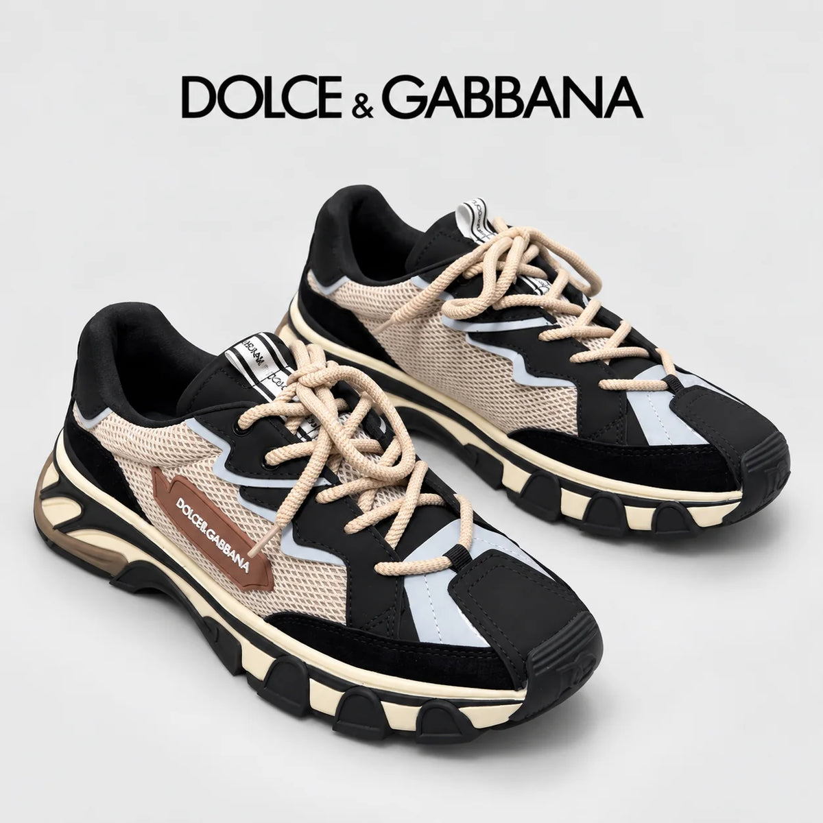 Dolce & Gabbana DG Couple's Multi-Material Casual Sneakers 6 Colors