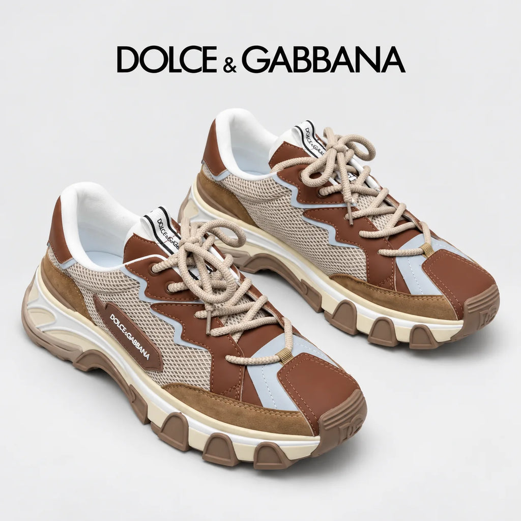 Dolce & Gabbana DG Couple's Multi-Material Casual Sneakers 6 Colors