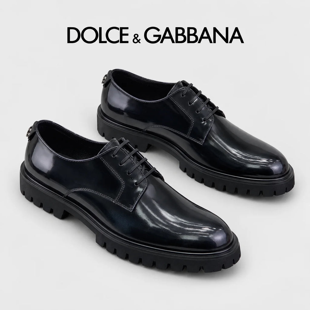 Dolce & Gabbana DG Men's Dress Shoes in Italian Patent Calfskin