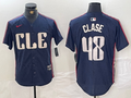 Men's Cleveland Guardians Emmanuel Clase #48 Navy 2024 City Connect Limited Jerseys