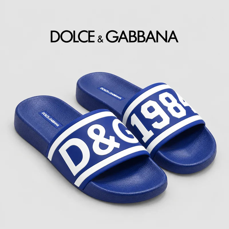Dolce & Gabbana DG Men's Embossed-Logo PVC Slides