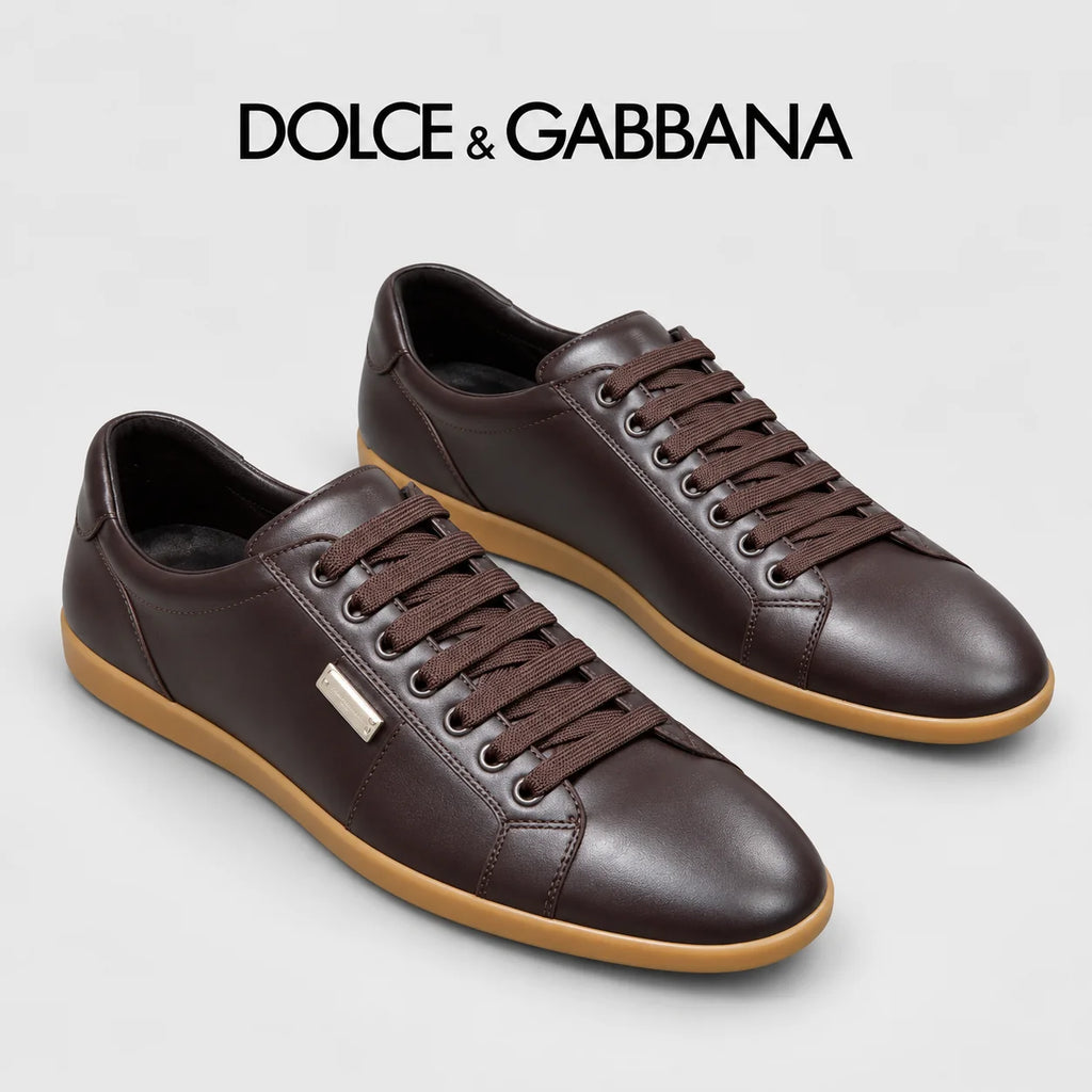 Dolce & Gabbana DG Men's Casual Sneakers with Signature Metal Buckle