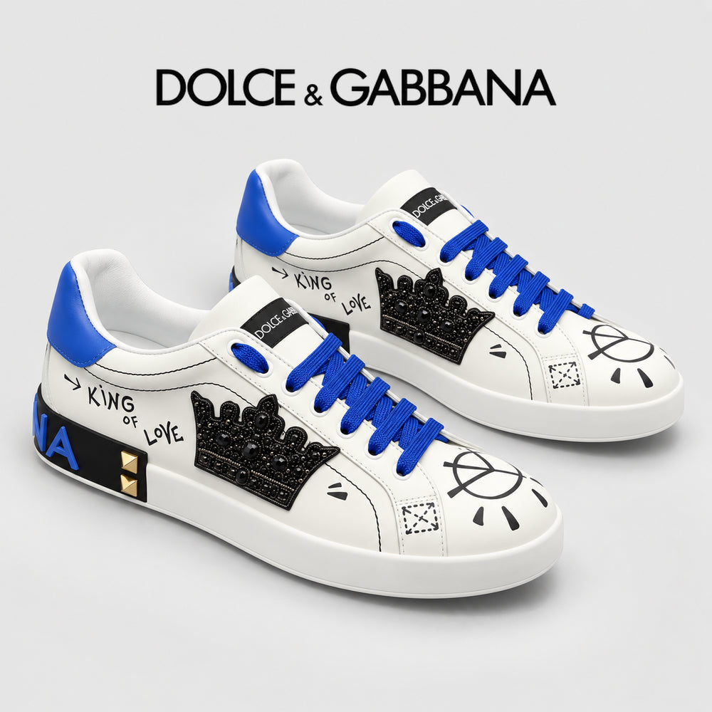 Dolce & Gabbana DG Heavy-Craft Calfskin Sneakers with 5D Accents