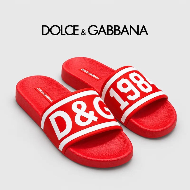 Dolce & Gabbana DG Men's Embossed-Logo PVC Slides