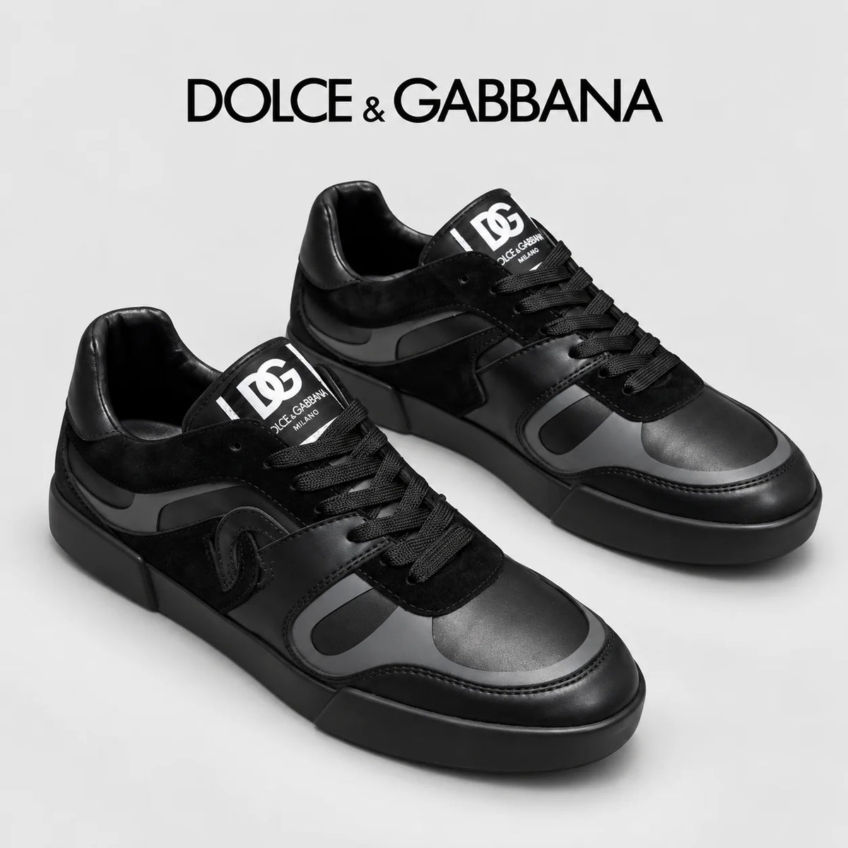 Dolce & Gabbana DG Couple's Multi-Material Casual Sneakers Multi-Color