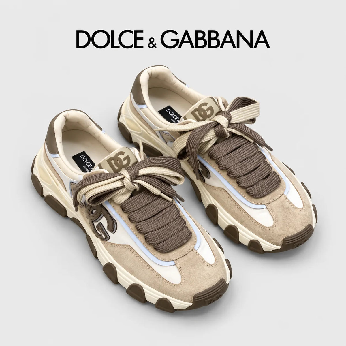 Dolce & Gabbana DG Cushion Mixed-Material Casual Sneakers