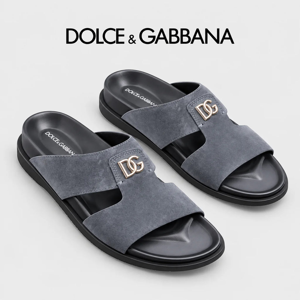 Dolce & Gabbana DG Men's Handcrafted Calfskin Slides Multi-Color