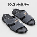 Dolce & Gabbana DG Men's Handcrafted Calfskin Slides Multi-Color