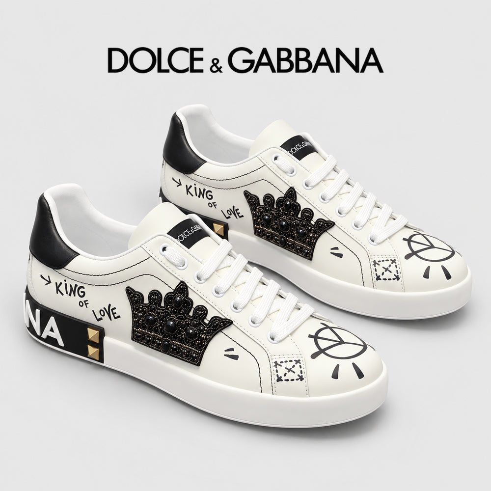 Dolce & Gabbana DG Heavy-Craft Calfskin Sneakers with 5D Accents