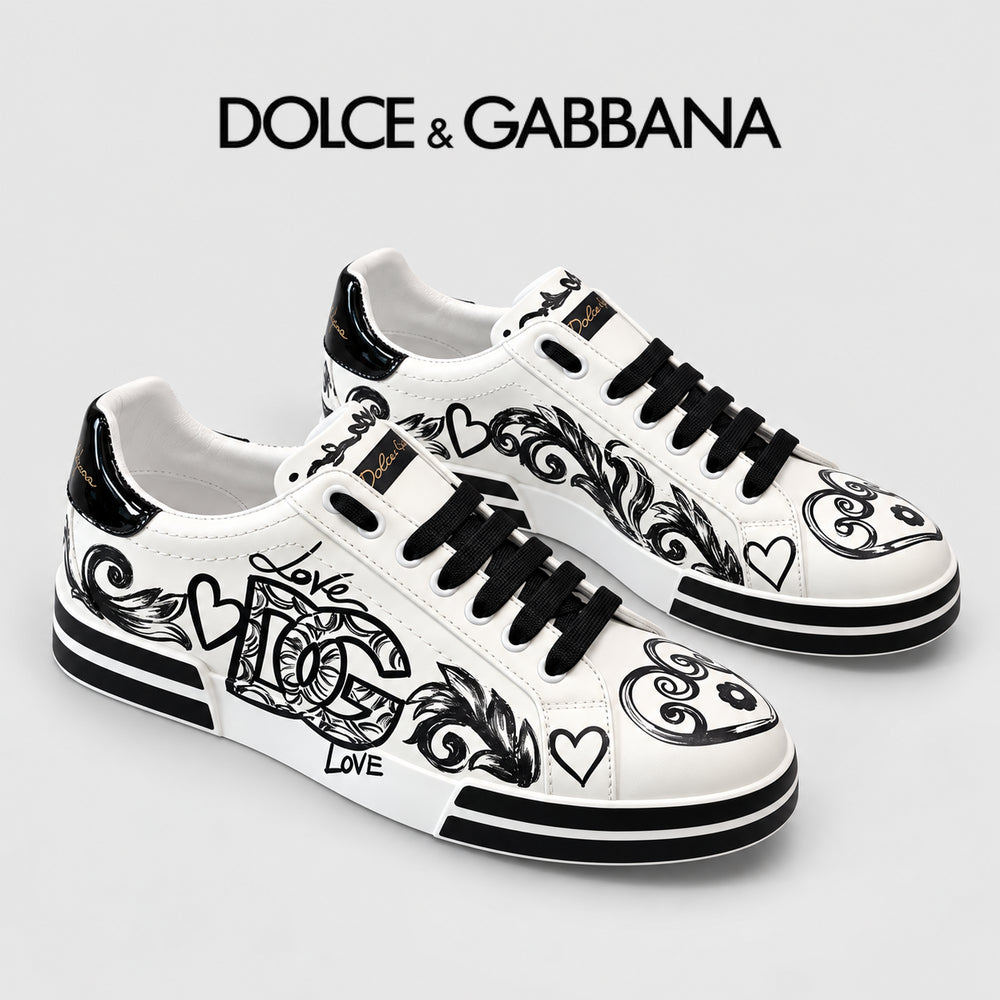 Dolce & Gabbana DG Heavy-Craft Calfskin Sneakers with 5D Accents