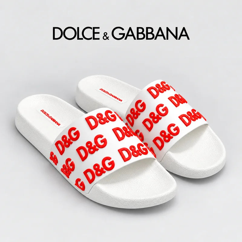 Dolce & Gabbana DG Men's Embossed-Logo PVC Slides