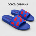 Dolce & Gabbana DG Men's Calfskin Puff Slides with Embossed Logo