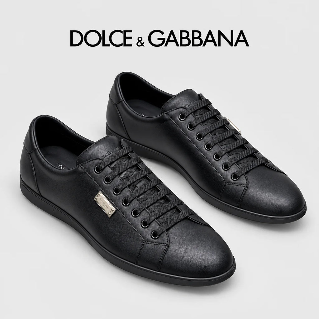 Dolce & Gabbana DG Men's Casual Sneakers with Signature Metal Buckle