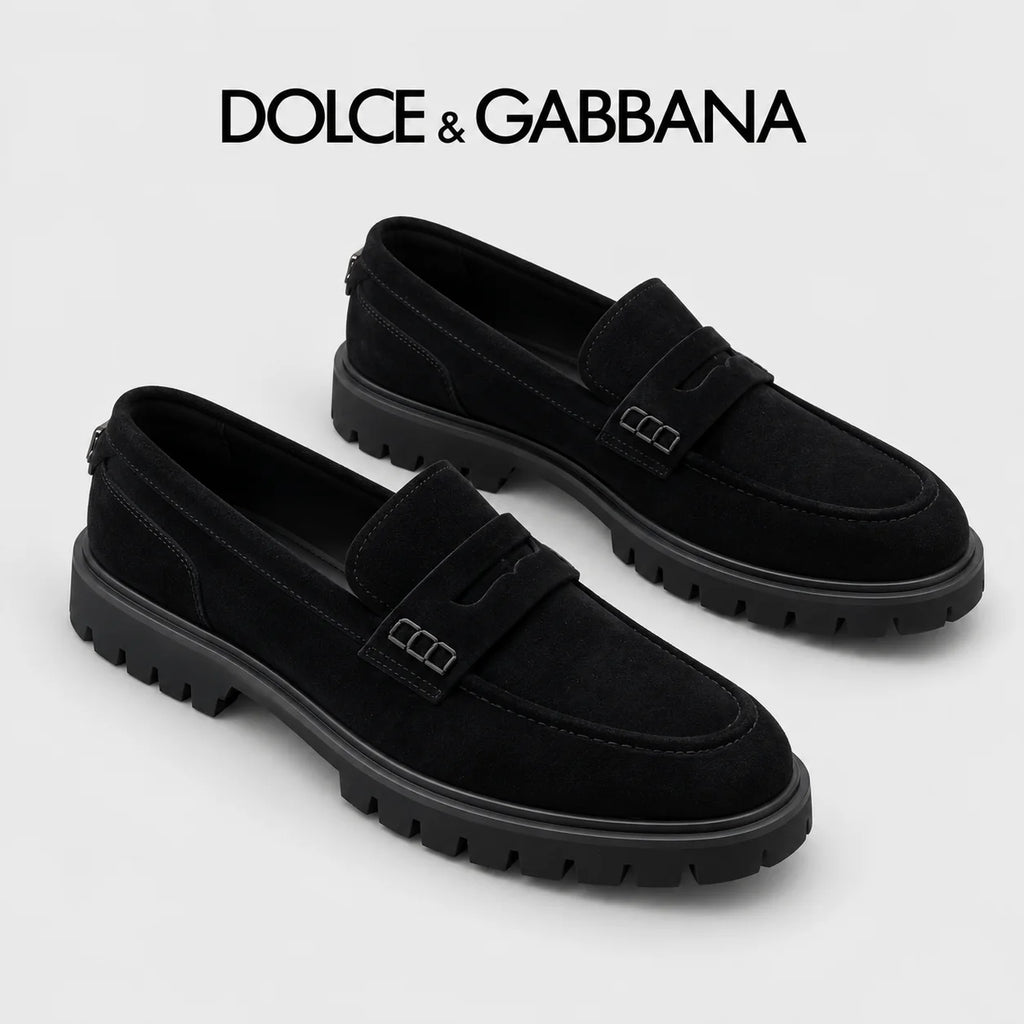 Dolce & Gabbana DG Men's Slip-On Moccasin Loafers with Metal Detail