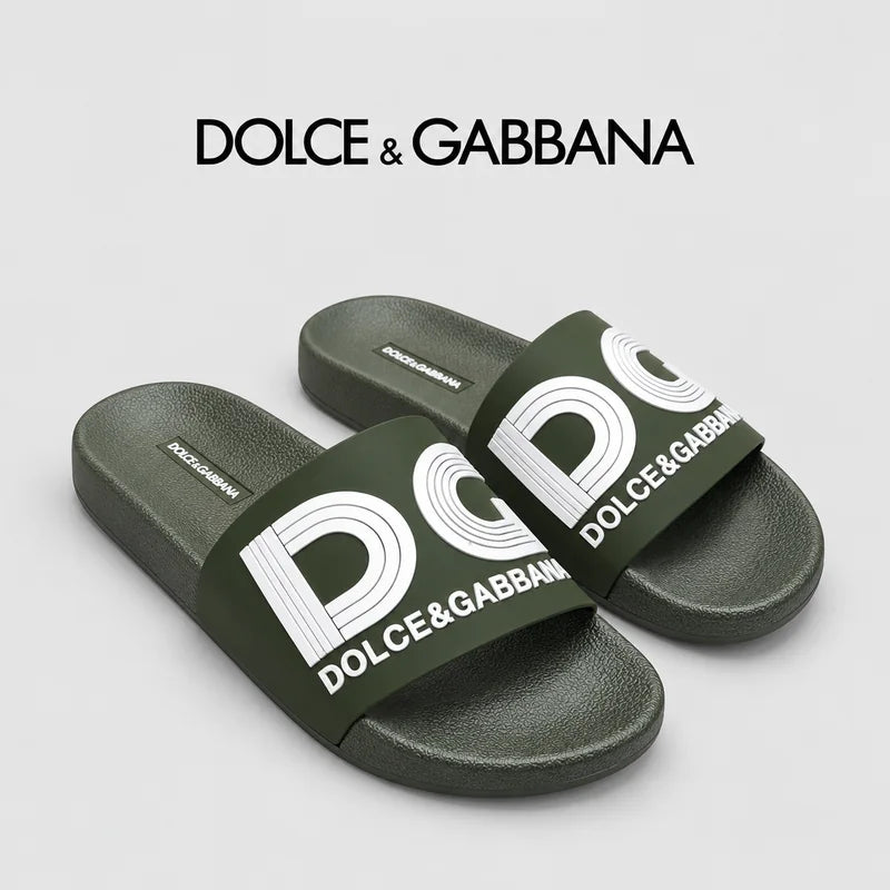 Dolce & Gabbana DG Men's Embossed-Logo PVC Slides