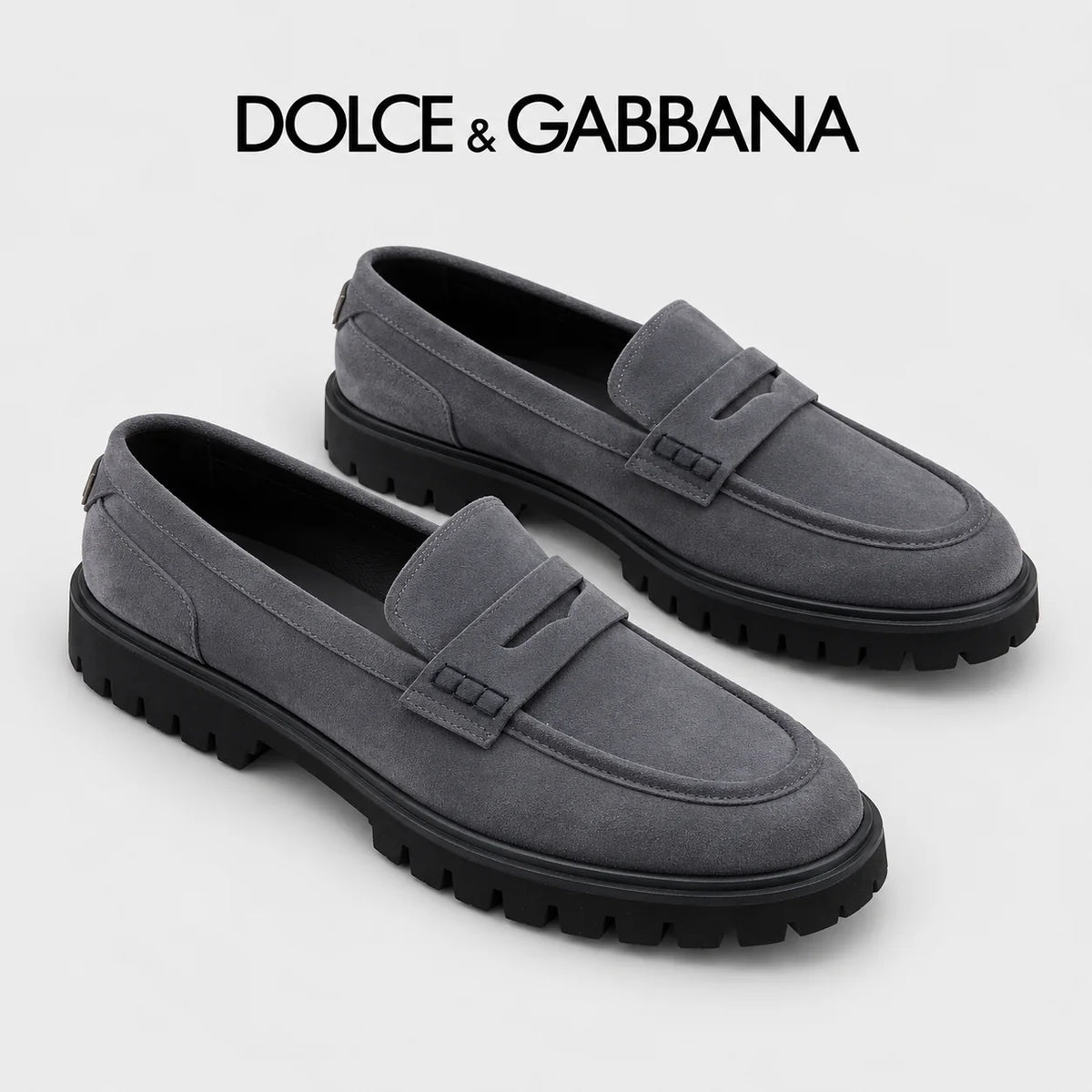 Dolce & Gabbana DG Men's Slip-On Moccasin Loafers with Metal Detail
