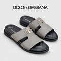 Dolce & Gabbana DG Men's Handcrafted Calfskin Slides Multi-Color