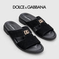 Dolce & Gabbana DG Men's Handcrafted Calfskin Slides Multi-Color